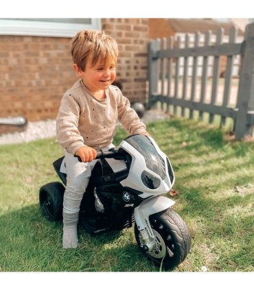 Electric Kids Ride on Motorcycle BMW Liscensed Headlights Music Black