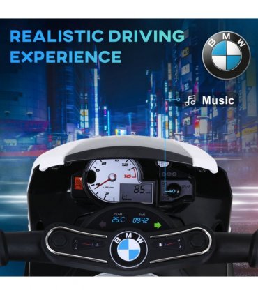 Electric Kids Ride on Motorcycle BMW Liscensed Headlights Music Black