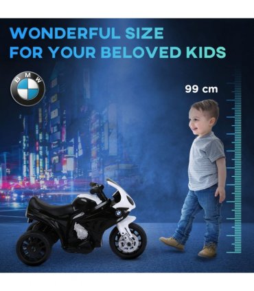 Electric Kids Ride on Motorcycle BMW Liscensed Headlights Music Black