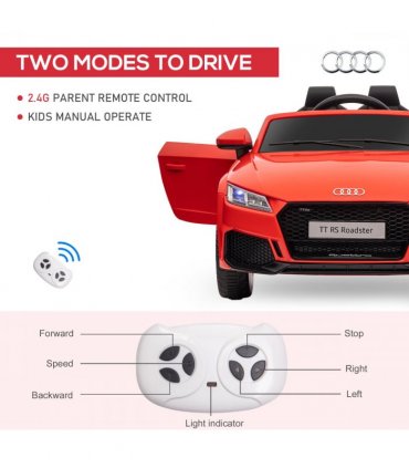 12V Battery Licensed Audi TT Ride On Car w/ Remote Headlight MP3 Red
