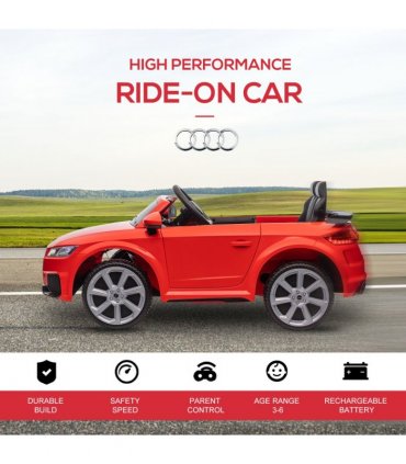 12V Battery Licensed Audi TT Ride On Car w/ Remote Headlight MP3 Red