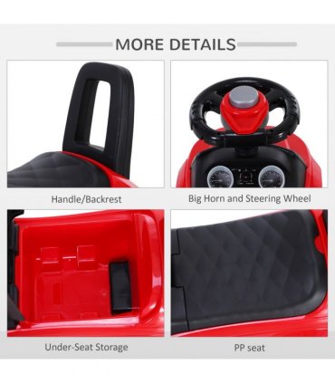 3-in-1 Ride On Car Foot To Floor Slider Toddler w/ Horn Steering Red
