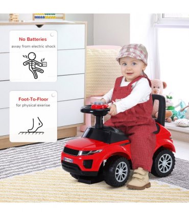 3-in-1 Ride On Car Foot To Floor Slider Toddler w/ Horn Steering Red