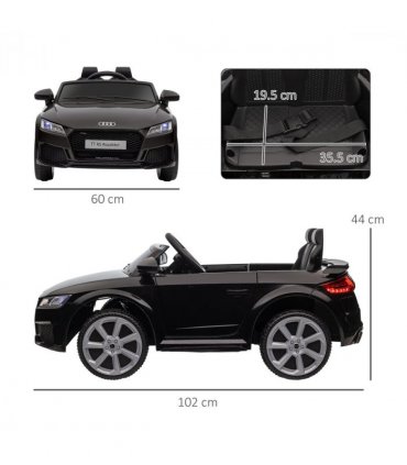 12V Battery Licensed Audi TT Ride On Car w/ Remote Headlight MP3 Black