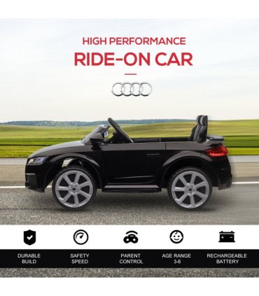 12V Battery Licensed Audi TT Ride On Car w/ Remote Headlight MP3 Black