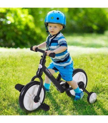 Kids Balance Training Bike Toy w/ Stabilizers For Child 2-5 Years Black