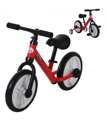 Kids Balance Training Bike Toy w/ Stabilizers For Child 2-5 Years Red HOMCOM