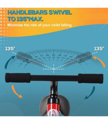 Kids Balance Training Bike Toy w/ Stabilizers For Child 2-5 Years Red HOMCOM