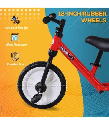 Kids Balance Training Bike Toy w/ Stabilizers For Child 2-5 Years Red HOMCOM