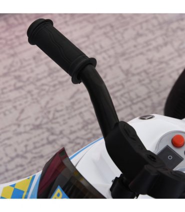 HOMCOM Kids Ride-On Police Bike 3-Wheel Vehicle w/ Music Lights 18-36 Mths