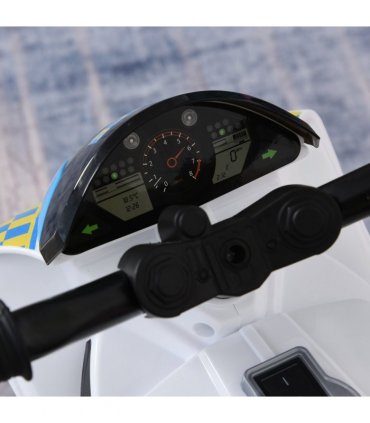 HOMCOM Kids Ride-On Police Bike 3-Wheel Vehicle w/ Music Lights 18-36 Mths