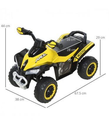 Ride-on Car Yellow 4 Wheel Quad Toddler Ride on Car 44H x 67.5L x 38Wcm