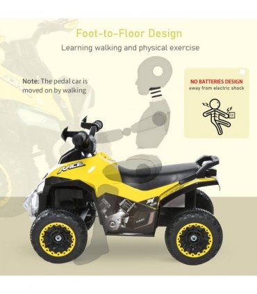 Ride-on Car Yellow 4 Wheel Quad Toddler Ride on Car 44H x 67.5L x 38Wcm