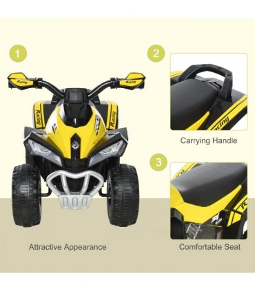 Ride-on Car Yellow 4 Wheel Quad Toddler Ride on Car 44H x 67.5L x 38Wcm