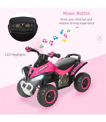 Quad Toddler Ride-on Car Pink 44H x 67.5L x 38Wcm Seat 3H x 28L x 16Wcm