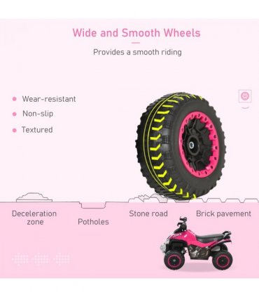 Quad Toddler Ride-on Car Pink 44H x 67.5L x 38Wcm Seat 3H x 28L x 16Wcm
