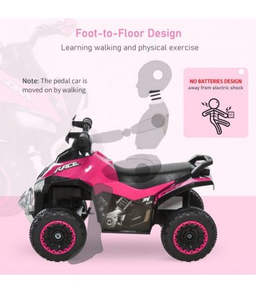 Quad Toddler Ride-on Car Pink 44H x 67.5L x 38Wcm Seat 3H x 28L x 16Wcm