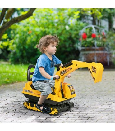 Excavator Toy Yellow PP 20.00 x 37.00 x 29.00 Ride On Digger Movable Walker