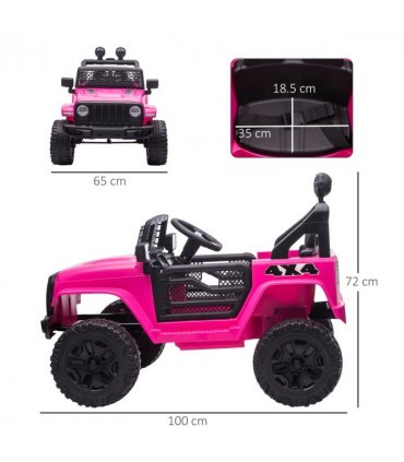 12V Kids Electric Ride On Car Truck Off-road Toy W/ Remote Control Pink HOMCOM