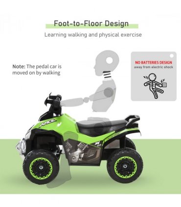 Ride-on Car Green 4 Wheel Quad Toddler Foot-to-Floor Sliding Walking Car