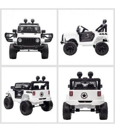 12V Kids Electric Ride On Car Truck Off-road Toy Remote Control White HOMCOM