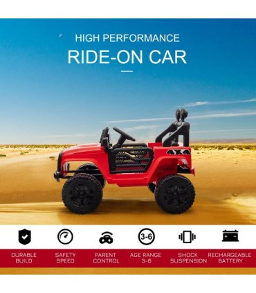 12V Kids Electric Ride On Car Truck Off-road Toy W/ Remote Control Red
