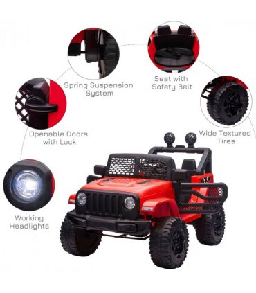 12V Kids Electric Ride On Car Truck Off-road Toy W/ Remote Control Red
