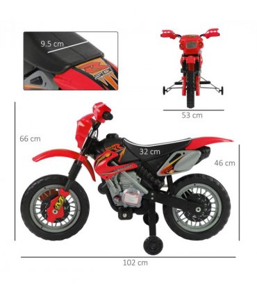 6V Kids Electric Motorbike Motorcycle Ride On for 3-6 Years Red HOMCOM