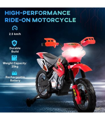 6V Kids Electric Motorbike Motorcycle Ride On for 3-6 Years Red HOMCOM