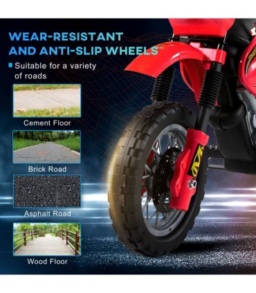 6V Kids Electric Motorbike Motorcycle Ride On for 3-6 Years Red HOMCOM