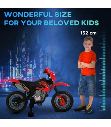 6V Kids Electric Motorbike Motorcycle Ride On for 3-6 Years Red HOMCOM