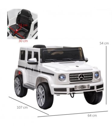 Mercedes Benz G500 12V Kids Electric Ride On Car Remote Control White HOMCOM