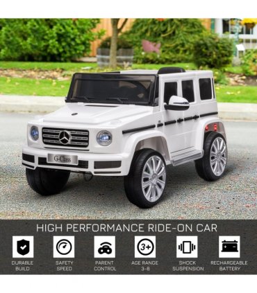 Mercedes Benz G500 12V Kids Electric Ride On Car Remote Control White HOMCOM