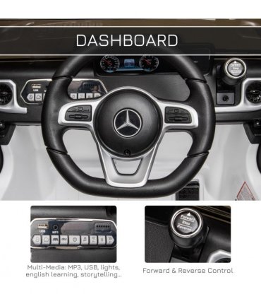 Mercedes Benz G500 12V Kids Electric Ride On Car Remote Control White HOMCOM