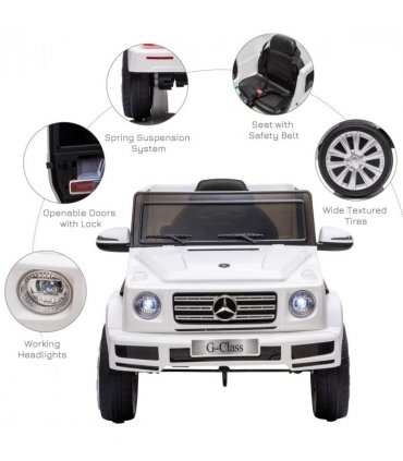 Mercedes Benz G500 12V Kids Electric Ride On Car Remote Control White HOMCOM