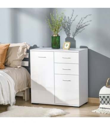 Shoe Cabinet Storage Cupboard 2-Tier Wood Tipping Bucket Modern Hall