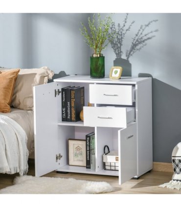 Shoe Cabinet Storage Cupboard 2-Tier Wood Tipping Bucket Modern Hall