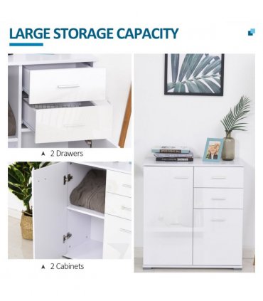 Shoe Cabinet Storage Cupboard 2-Tier Wood Tipping Bucket Modern Hall