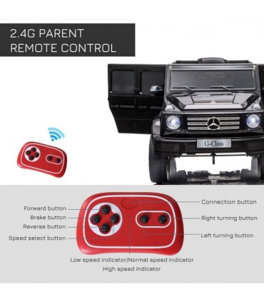 Mercedes Benz G500 12V Kids Electric Ride On Car Remote Control Black HOMCOM