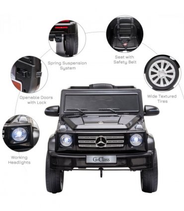 Mercedes Benz G500 12V Kids Electric Ride On Car Remote Control Black HOMCOM