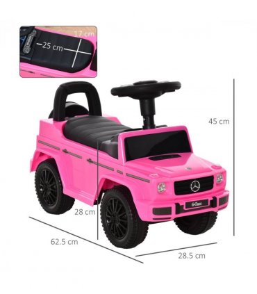 Benz G350 Kids Ride on Sliding Car w/ Under Seat Storage No Power Pink HOMCOM