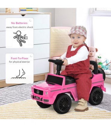 Benz G350 Kids Ride on Sliding Car w/ Under Seat Storage No Power Pink HOMCOM
