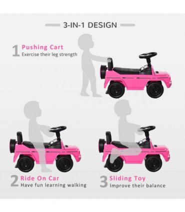 Benz G350 Kids Ride on Sliding Car w/ Under Seat Storage No Power Pink HOMCOM