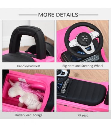 Benz G350 Kids Ride on Sliding Car w/ Under Seat Storage No Power Pink HOMCOM