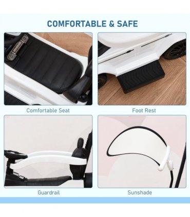 Ride-on Sliding Car Floor Slider Stroller Kids Vehicle, White,x 40.5Wcm