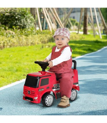 3-in-1 Ride On Car Kids Mercedes Truck Storage for 12 - 36 Months Red