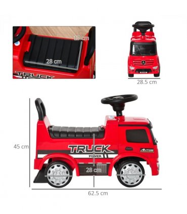 3-in-1 Ride On Car Kids Mercedes Truck Storage for 12 - 36 Months Red