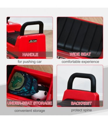 3-in-1 Ride On Car Kids Mercedes Truck Storage for 12 - 36 Months Red