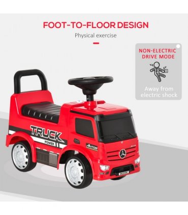 3-in-1 Ride On Car Kids Mercedes Truck Storage for 12 - 36 Months Red