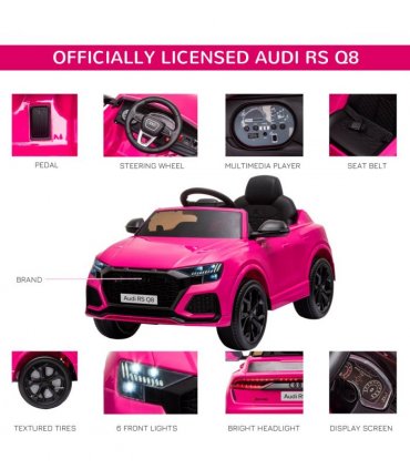 Audi RS Q8 6V Kids Electric Ride On Car Toy w/ Remote Control Pink HOMCOM